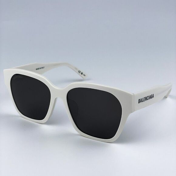 NEW Balenciaga BB0215SA 003 Ivory Grey Square Unisex Sunglasses - Picture 1 of 13